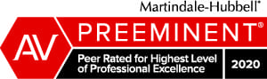 Martindale-Hubbell AV Preeminent Peer Rated For Highest Level Of Professional Excellence 2020
